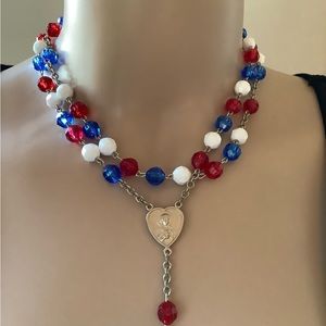 Vintage Rosary Cross Necklace